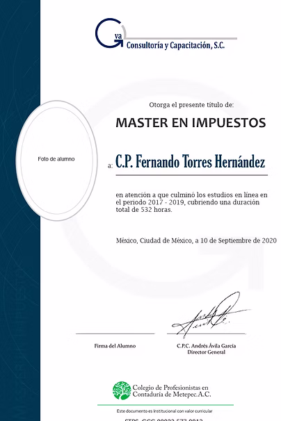 Título Máster en Impuestos